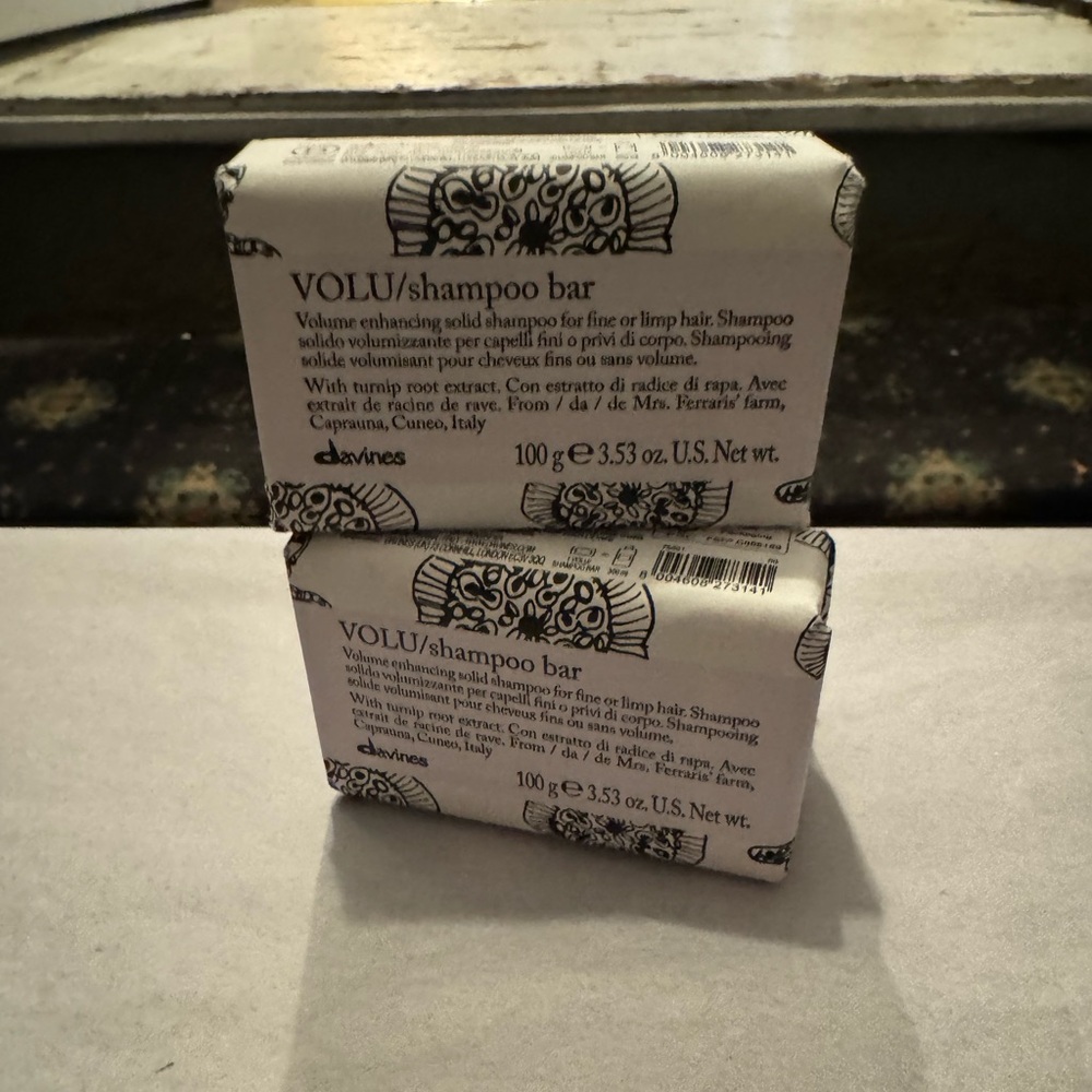 Davines Volu Shampoo Bar - Elegant Black and White Design